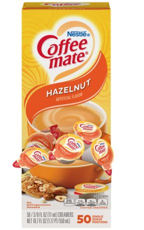 Coffee Mate Liquid Creamer Hazelnut Single Serve 50 Portions 10.6ml (0.375oz) (Case of 4)