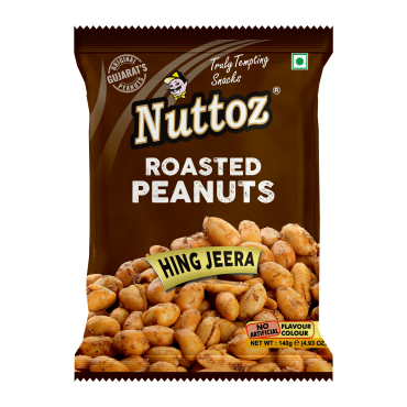 Nuttoz Hing Jeera Roasted Peanuts 140g (4.93oz)  (Box of 8)