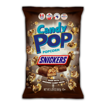 Candy Pop Popcorn Snickers 149g (5.25oz) (Box of 12) BBE 7 MAR 2024
