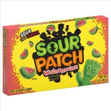 Sour Patch Kids Watermelon Theater Box 99g (3.5oz) (Box of 12) BBE 30 MAY 2024