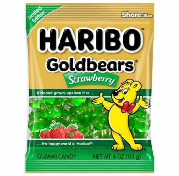 Haribo Peg Bag Gold Bears Strawberry 113g (4oz) (Box of 12)