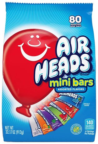 Air Heads Mini Bars 80ct 912g (21.17oz) (Box of 4)