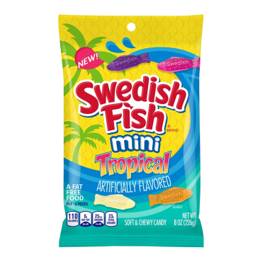 Swedish Fish Tropical Mini Soft & Chewy Candy 226g (8oz) (Box of 8)