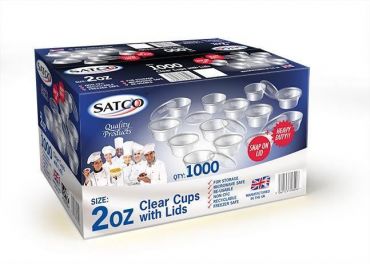 Satco Microwave 2oz Round Plastic Containers & Lids (Box of 1000)