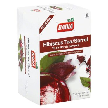 Badia Hibiscus/Sorrel Tea 25 Bags 2g (0.07oz) (Box of 10) BBE 30 AUG 2024