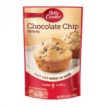 Betty Crocker Chocolate Chip Muffin Mix 184g (6.5oz) (Box of 9)