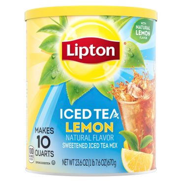Lipton Iced Tea Lemon Flavour 670g (23.6oz) (10 Quart) (Box of 6) BBE 4 JAN 2024