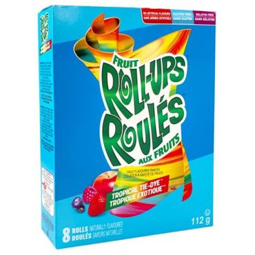 Betty Crocker Fruit Roll-Ups Tropical Tie Dye 112g (Box of 10) - Canadian