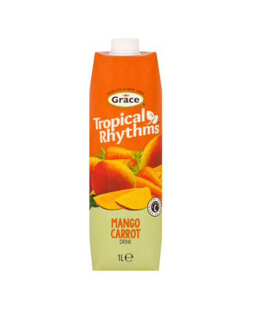 Grace Tropical Rhythms Mango Carrot 1Ltr Tetra Pack  (Box of 12) BBE 20 JUL 2025