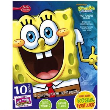 Betty Crocker Spongebob Assorted Fruit Snack 226g (8oz) (Box of 8)