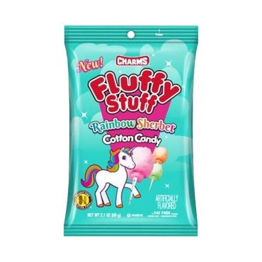 Charms Stuff Rainbow Sherbert Cotton Candy 60g (2.1oz) (Box of 24)