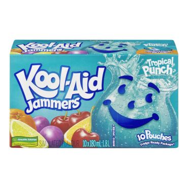 Kool Aid Jammers Tropical Punch (10 Pouches) 180ml (Box of 4) - Canadian