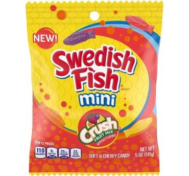 Swedish Fish Mini Crush Candy 141g (5oz) (Box of 12) (BBE- 30/11/2022)