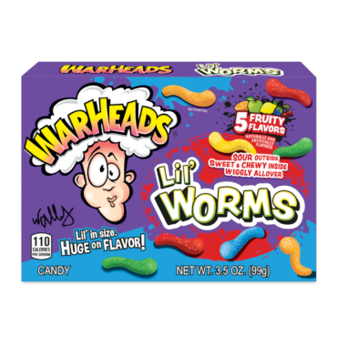 Warheads Theater Box Lil Worms 3.5oz (Box of 12) BBE 21 MAY 2024