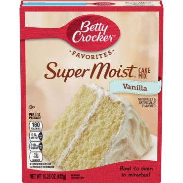 Betty Crocker Super Moist Vanilla Cake Mix 432g (15.25oz) (Box of 12)