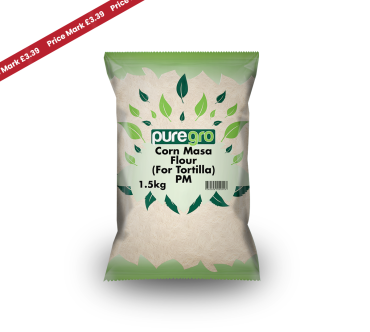 Puregro Corn Masa Flour 1.5kg PM £3.39 (Box of 6) (Grade 22) (For Tortillas)