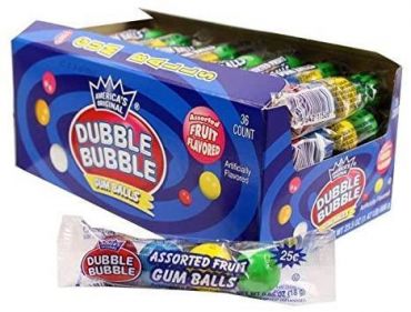 Dubble Bubble 4 Ball Tube $0.25 18g (0.64oz) (Box of 36)