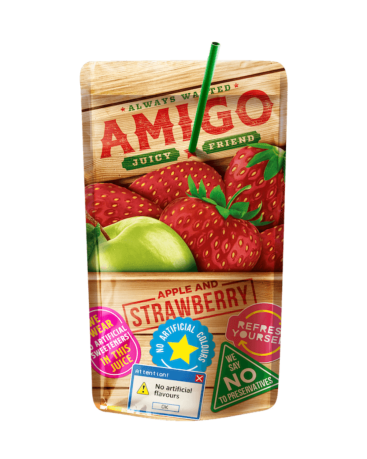 Amigo Apple & Strawberry Drink Pouches 200ml (Box of 24)