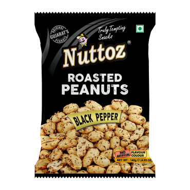 Nuttoz Black Pepper Roasted Peanuts 140g (4.93oz)  (Box of 8)