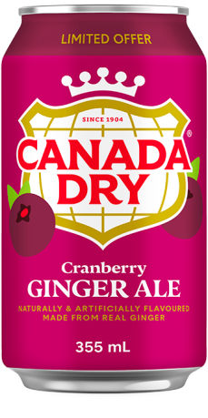 Canada Dry Cranberry Ginger Ale 355ml (12 fl.oz) (Box of 12) BBE 5 MAY 2024
