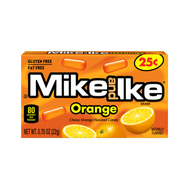 Mike & lke Orange $0.25 22g (0.78oz) (Box of 24) - BB 31/10/22