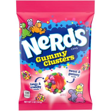 Wonka Nerds Gummy Clusters Peg Bag 141g (5oz) (Box of 12)