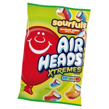 Air Heads Extreme Sourful Rainbow Berry Peg Bag 108g (3.8oz) (Box of 12)