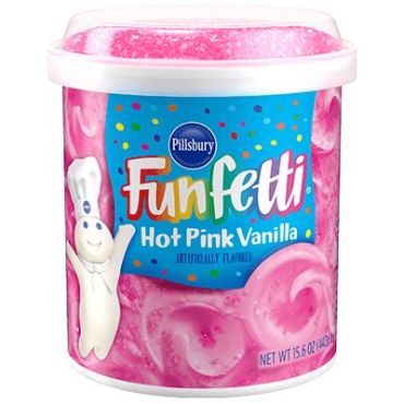 Pillsbury Hot Pink Vanilla Funfetti Frosting 442g (15.6oz) (Box of 8)