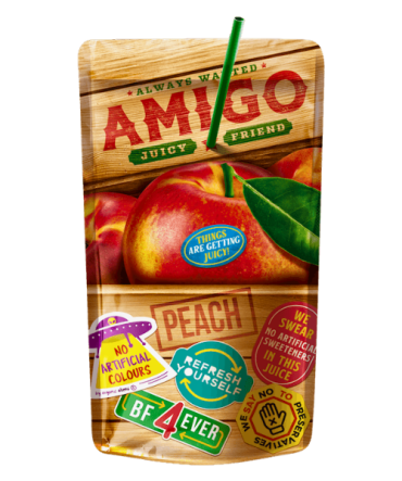 Amigo Peach Drink Pouches 200ml (box of 24)