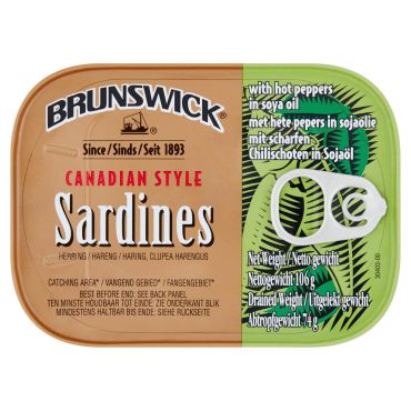 Brunswick Sardines With Hot Pepper 106g (Box of 12)