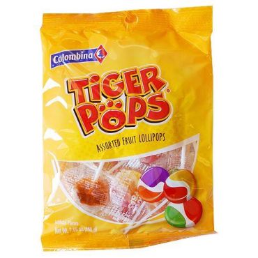 Colombina Tiger Pops Peg Bag 170g (6oz) (Box of 12)