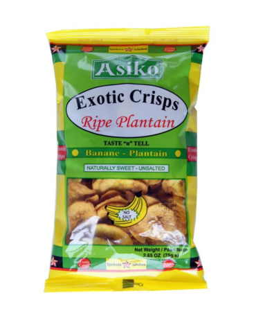 Asiko Plantain Crisps Unsalted 75g (Box of 24)