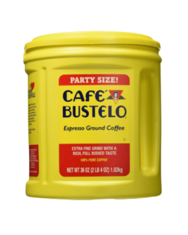 Cafe Bustelo Espresso Ground Coffee Tub 1.02kg (36oz) (Box of 6) Tub Pack