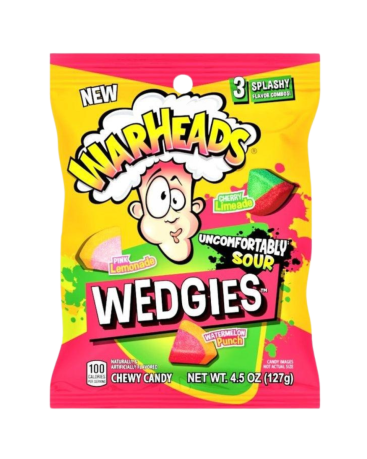 Warheads Wedgies Peg Bag 128g (4.5oz) (Box of 12)