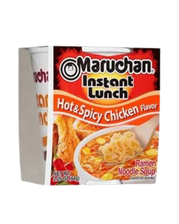 Maruchan Hot & Spicy Chicken Cup Noodles 64g (2.25oz) (Box of 12)