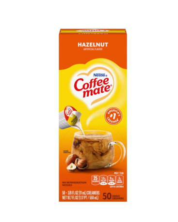 Coffee Mate Liquid Creamer Hazelnut Single Serve 50 Portions 10.6ml (0.375oz) (Case of 4)