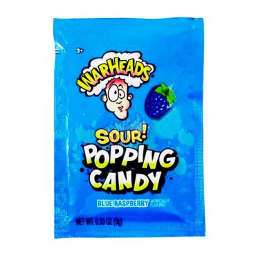Warheads Popping Candy Pouch Blue Raspberry 9g (0.33oz) (Box of 20)